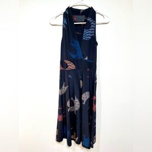 No.6 Store Silk Abstract Blue Sleeveless Dress